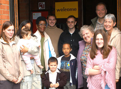  People in Christ Church porch 